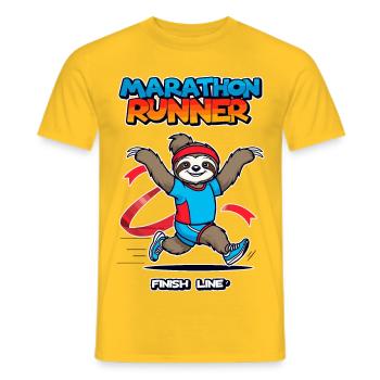 Faultier Marathonläufer - Männer T-Shirt - Gelb - Vorne - AI Model Male 178 dark (178cm)