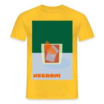 Negroni – Bold Cocktail Print - Männer T-Shirt - Gelb - Vorne - AI Model Male 178 dark (178cm)