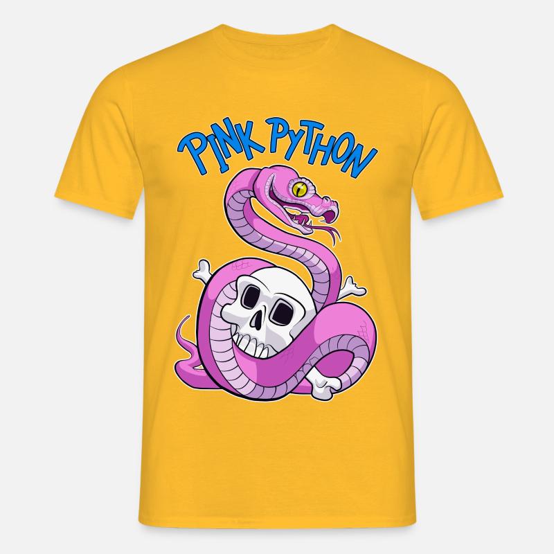 Pink Python (Blue) - T-shirt Homme - jaune