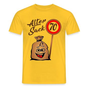 Alter Sack - 70. Geburtstag - 70 - Siebzig - Männer T-Shirt - Gelb - Vorne - AI Model Male 178 dark (178cm)