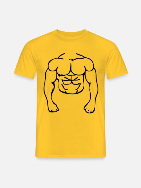 body muscle athlete bodybuider - Men's T-Shirt - yellow