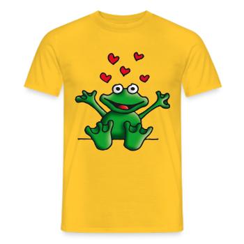heart_frog_122011c - T-shirt homme - jaune - Devant - AI Model Male 178 dark (178cm)