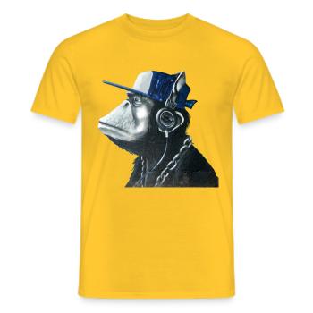 Affe Graffiti von Custom - Männer T-Shirt - Gelb - Vorne - AI Model Male 178 dark (178cm)