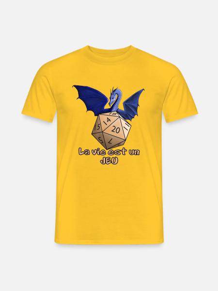 La vie est un jeu - T-shirt homme - jaune