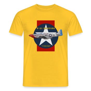 P-51 Sunny VIII - T-shirt homme - jaune - Devant - AI Model Male 178 dark (178cm)