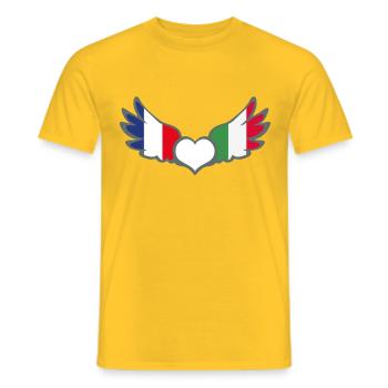 Drapeaux Français et Italien France Italie II - T-shirt homme - jaune - Devant - AI Model Male 178 dark (178cm)