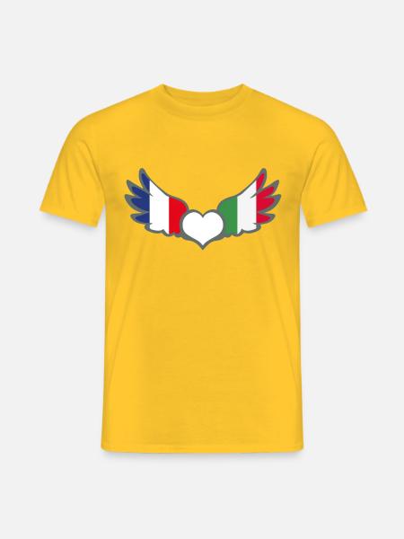 Drapeaux Français et Italien France Italie II - T-shirt homme - jaune
