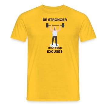 Sport Spruch. Training. Motivation. Gym. Geschenk - Männer T-Shirt - Gelb - Vorne - AI Model Male 178 dark (178cm)