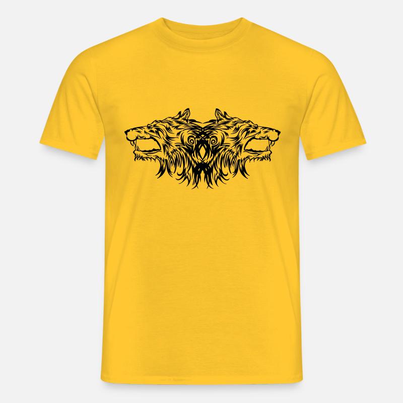 wolf_2 - T-shirt homme - jaune