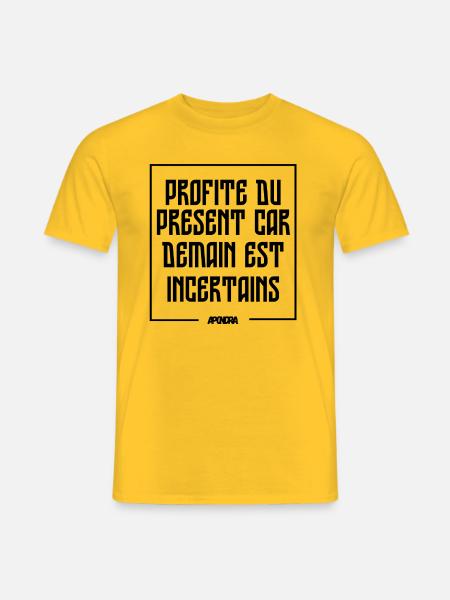 Profite du présent - T-shirt homme - jaune