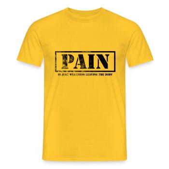 Schmerz ist nur Schwäche, die den Körper - Männer T-Shirt - Gelb - Vorne - AI Model Male 178 dark (178cm)