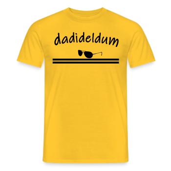 Dadideldum - Lied Song Kommissar Sonnenbrille - Männer T-Shirt - Gelb - Vorne - AI Model Male 178 dark (178cm)