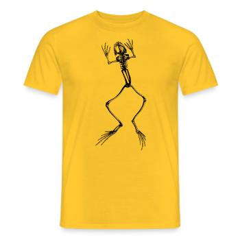 Frog skeleton in black - Men's T-Shirt - yellow - Front - AI Model Male 178 dark (178cm)