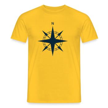Kompass Windrose Navigation Schifffahrt - Männer T-Shirt - Gelb - Vorne - AI Model Male 178 dark (178cm)