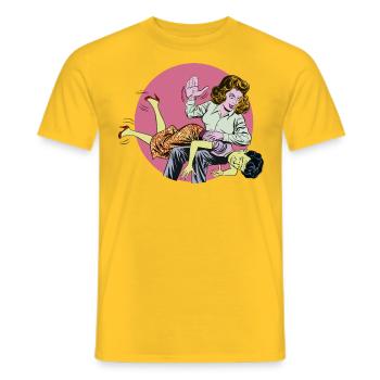 Spank 2 - Männer T-Shirt - Gelb - Vorne - AI Model Male 178 dark (178cm)