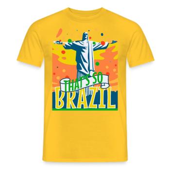 Brésil Rio de Janeiro Brésil Christ Rédempteur - T-shirt homme - jaune - Devant - AI Model Male 178 dark (178cm)
