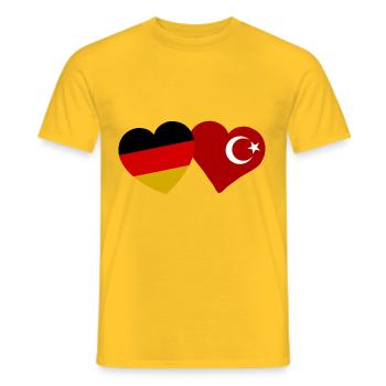 Le partenariat turco-allemand - T-shirt homme - jaune - Devant - AI Model Male 178 dark (178cm)