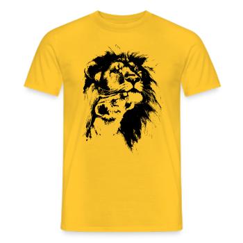 king lion romantique - tendresse amour - T-shirt homme - jaune - Devant - AI Model Male 178 dark (178cm)