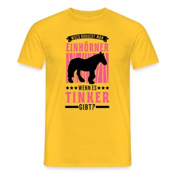 Irish Tinker Pferd Einhorn Tinker - Männer T-Shirt - Gelb - Vorne - AI Model Male 178 dark (178cm)