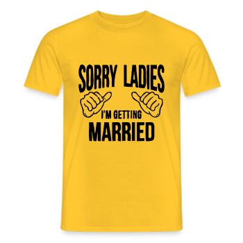 T-shirt de célibataire - Marié - Idée cadeau - T-shirt homme - jaune - Devant - AI Model Male 178 dark (178cm)