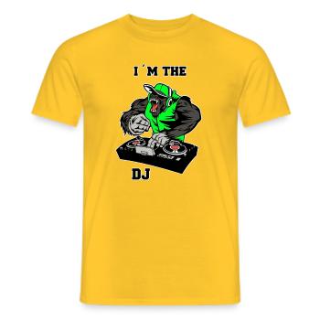 Monkey Dj - Men's T-Shirt - yellow - Front - AI Model Male 178 dark (178cm)