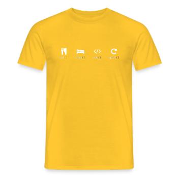 Eat Sleep Code Repeat Programming Nerd - Men's T-Shirt - yellow - Front - AI Model Male 178 dark (178cm)