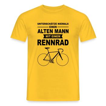 Rennrad Rennradfahrer Fahrrad Spruch Rentner Opa - Männer T-Shirt - Gelb - Vorne - AI Model Male 178 dark (178cm)
