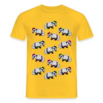 BLAIREAUX DE NOËL - T-shirt homme - jaune - Devant - AI Model Male 178 dark (178cm)