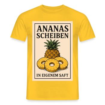 Pineapple Costume Canned Fruit Carnival Carnival - Men's T-Shirt - yellow - Front - AI Model Male 178 dark (178cm)
