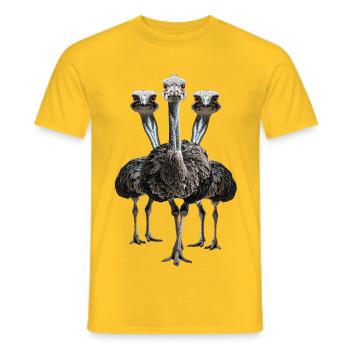 Vogelstrauss - Männer T-Shirt - Gelb - Vorne - AI Model Male 178 dark (178cm)
