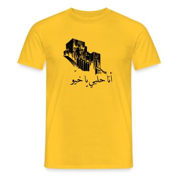 I am from Aleppo - Men's T-Shirt - yellow - Front - AI Model Male 178 dark (178cm)