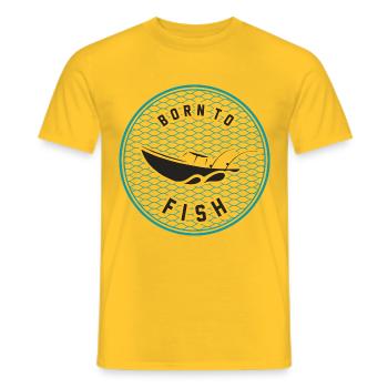Born to fish - Born to fish - Men's T-Shirt - yellow - Front - AI Model Male 178 dark (178cm)