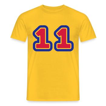 Trikot Nummer 11 - Männer T-Shirt - Gelb - Vorne - AI Model Male 178 dark (178cm)