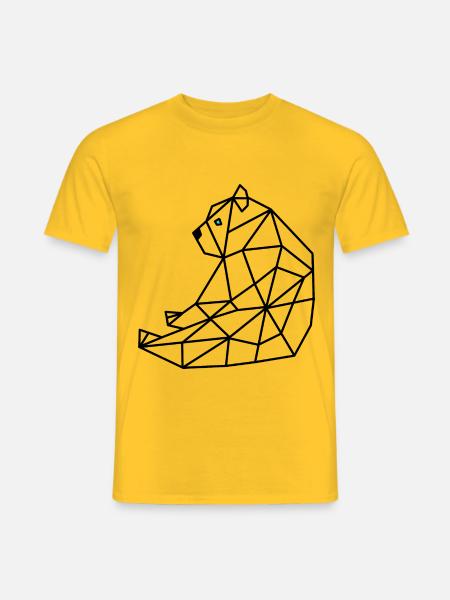 Bear Geometric Line - Men's T-Shirt - yellow
