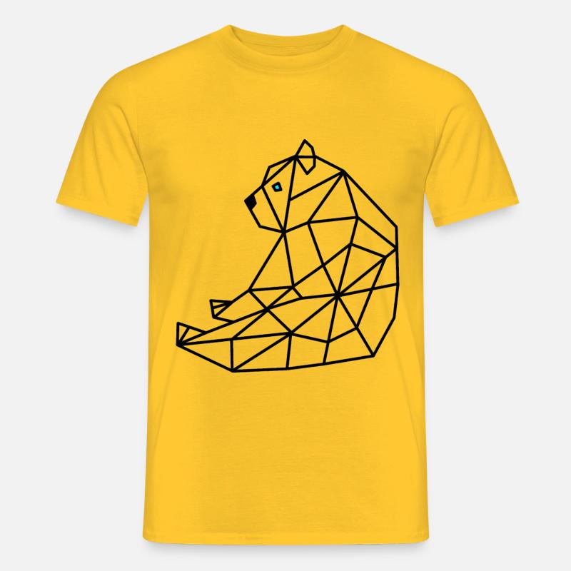 Bär Geometrisch Linie - Männer T-Shirt - Gelb