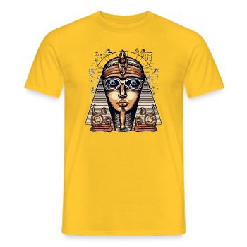 Jafi le sphinx à lunettes - T-shirt homme - jaune - Devant - AI Model Male 178 dark (178cm)