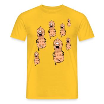 Cacahuète Émotions Joie Heureuse Heureuse - T-shirt homme - jaune - Devant - AI Model Male 178 dark (178cm)
