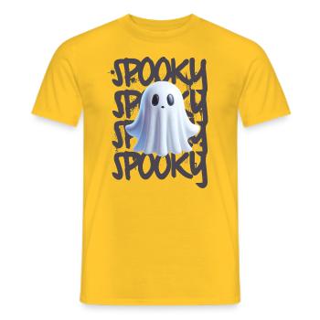 Spooky Ghost Geist Halloween - Men's T-Shirt - yellow - Front - AI Model Male 178 dark (178cm)