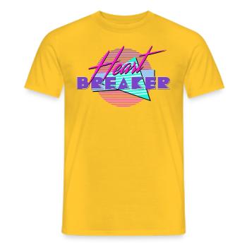 HEART BREAKER t-shirts - Men's T-Shirt - yellow - Front - AI Model Male 178 dark (178cm)