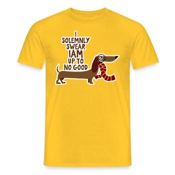 Happy Dog Dog T-Shirt - Idée cadeau pour enfants - T-shirt homme - jaune - Devant - AI Model Male 178 dark (178cm)