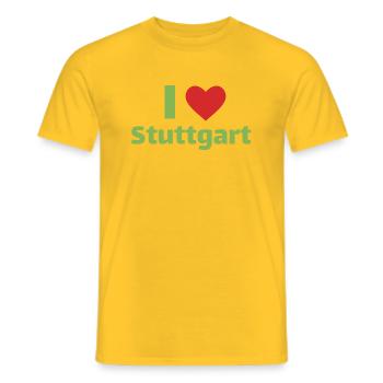 J'adore Stuttgart - ma ville avec un cœur - T-shirt homme - jaune - Devant - AI Model Male 178 dark (178cm)