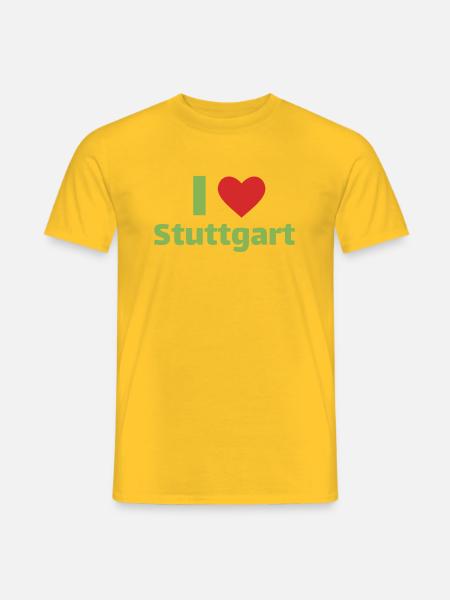 Ich liebe Stuttgart - Meine Stadt mit Herz - Männer T-Shirt - Gelb