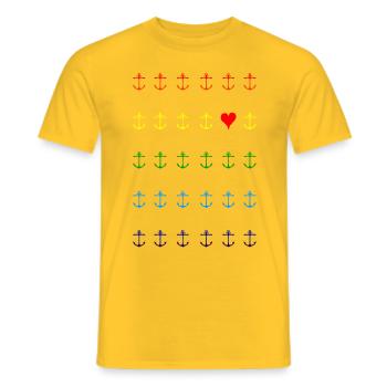 Anchor Love Rainbow Colors - Men's T-Shirt - yellow - Front - AI Model Male 178 dark (178cm)