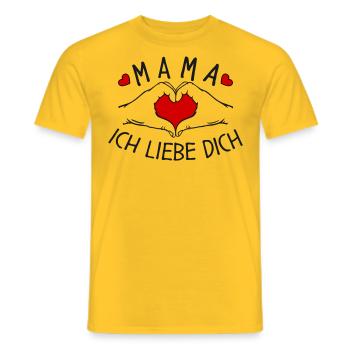 Mama ich liebe Dich - Männer T-Shirt - Gelb - Vorne - AI Model Male 178 dark (178cm)