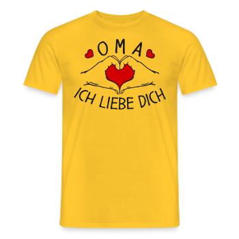 Oma ich liebe Dich - Männer T-Shirt - Gelb - Vorne - AI Model Male 178 dark (178cm)