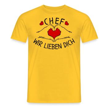 Chef wir liebe Dich - Männer T-Shirt - Gelb - Vorne - AI Model Male 178 dark (178cm)