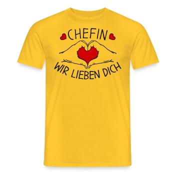 Chefin wir lieben Dich - Männer T-Shirt - Gelb - Vorne - AI Model Male 178 dark (178cm)