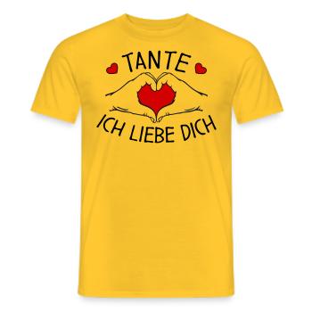 Tante ich liebe Dich - Männer T-Shirt - Gelb - Vorne - AI Model Male 178 dark (178cm)