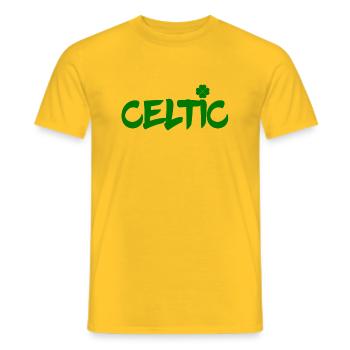 Celtic Clover - Heren T-shirt - geel - Voor - AI Model Male 178 dark (178cm)