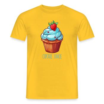 Cupcake Junkie Cupcakes Candy Baked Goods - Men's T-Shirt - yellow - Front - AI Model Male 178 dark (178cm)